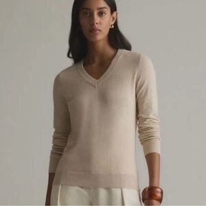 Quince Organic Cotton Cashmere V-Neck Sweater